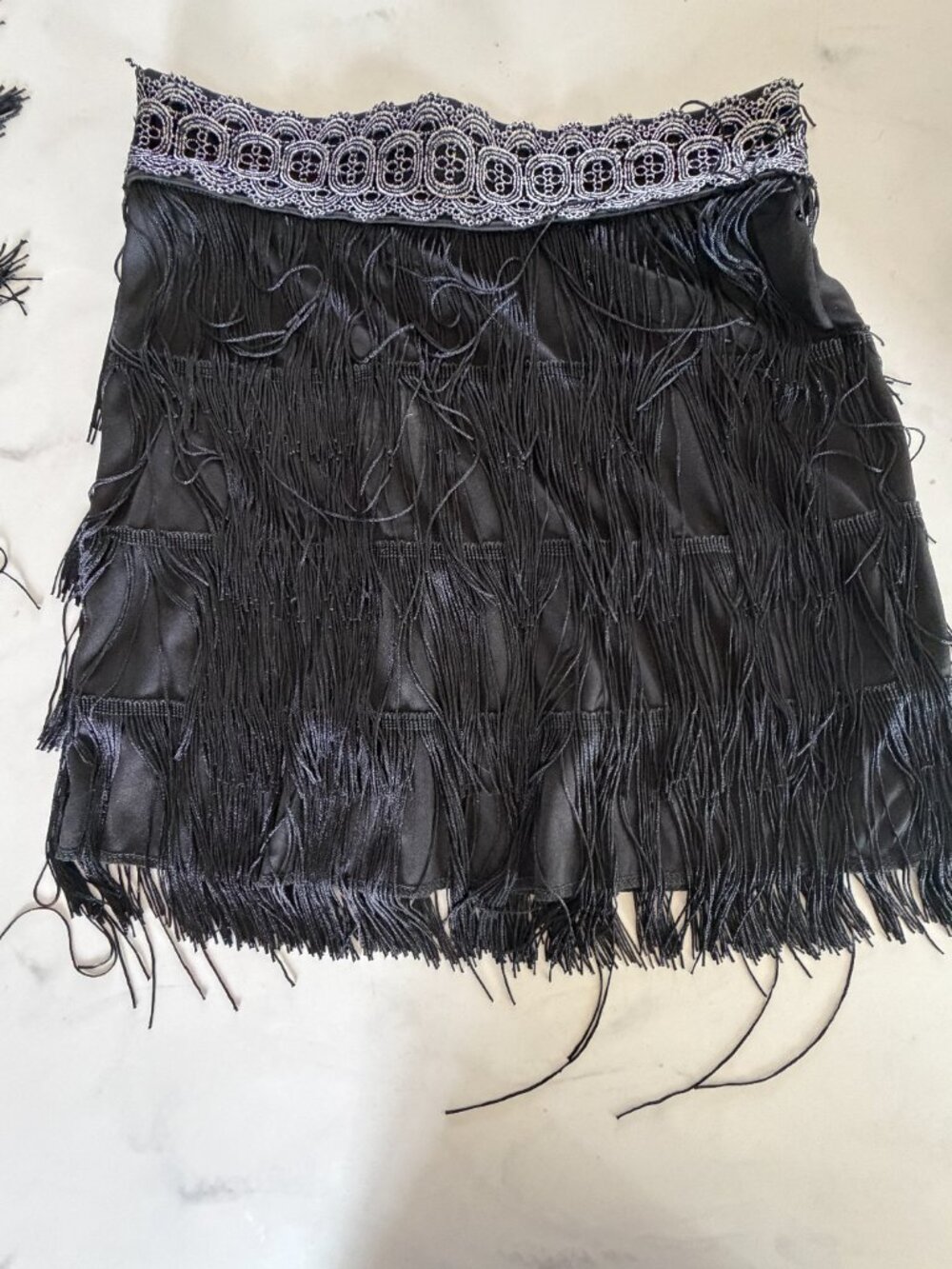 Spirit Halloween Black Flapper Costume Adult Small/Medium Fringe 1920s Gatsby Co - Picture 6 of 9